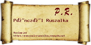 Pánczél Ruszalka névjegykártya