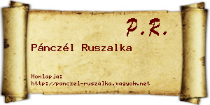 Pánczél Ruszalka névjegykártya